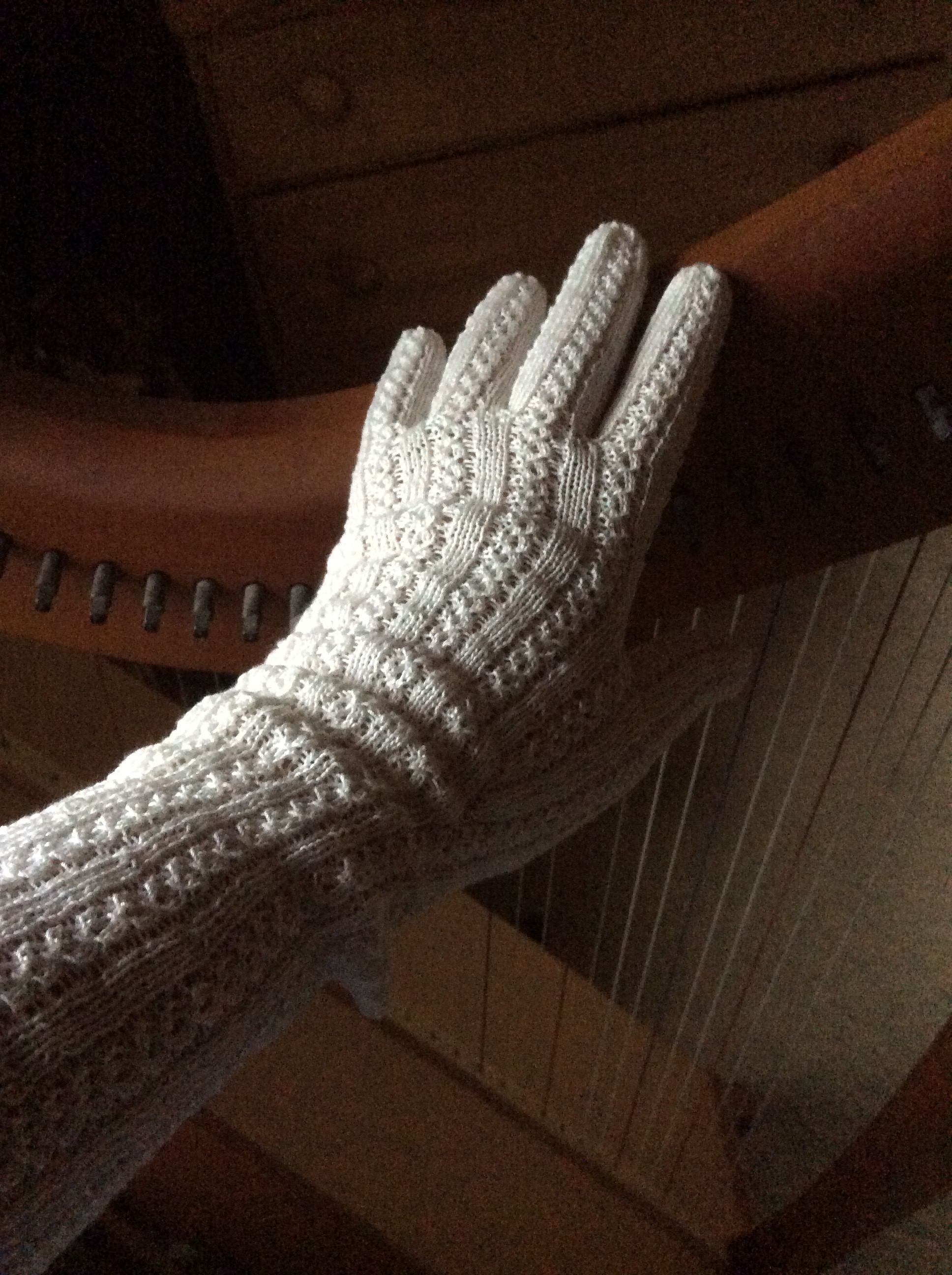 Opera gloves made by Camille Elliot for Shelley Adina